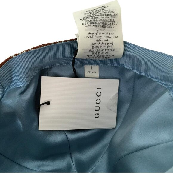 Gucci Women's Monogram GG Wool Blend Hat Strap Adjustable Brown Color Sz M, L - Picture 10 of 11